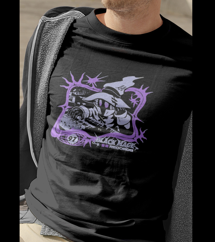Final Fantasy Black Mage 97 Records Keyboard Wizard Enchantment T-Shirt