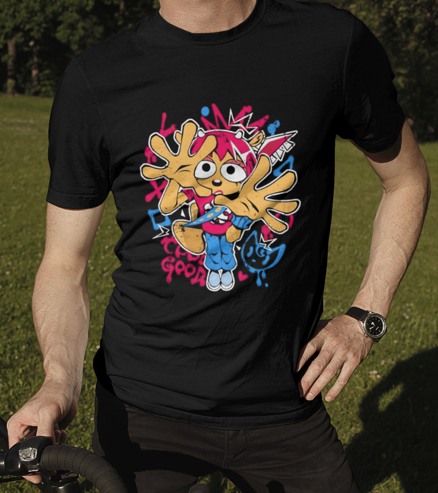 Lammy Metal Girly Vibrant Cartoon Character With Playful Expression And Colorful Burst T-Shirt