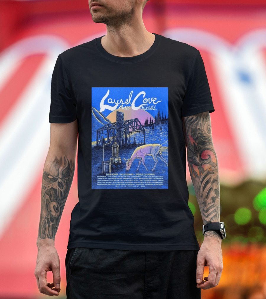 Laurel Cove Music Festival Pineville KY June 11 13 2026 Evan Honer The Creekers Kashus Culpepper T-Shirt
