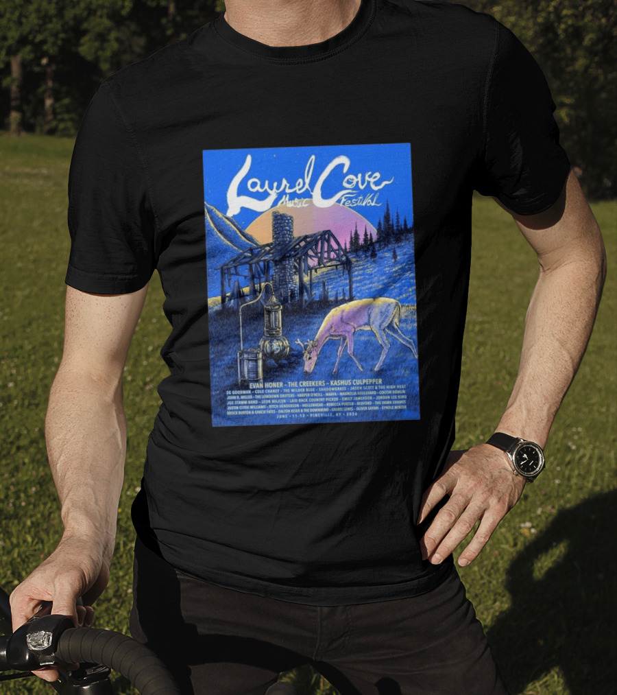 Laurel Cove Music Festival Pineville KY June 11 13 2026 Evan Honer The Creekers Kashus Culpepper T-Shirt
