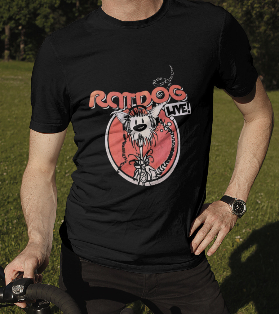Ratdog Live Cartoon Character With Headphones And Tail T-Shirt