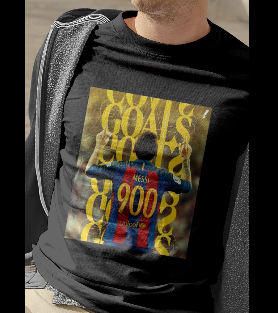 Messi 900 Goals Unicef Barcelona Jersey T-Shirt