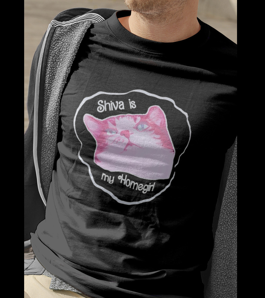 Shiva Is My Homegirl Pink Cat Face T-Shirt