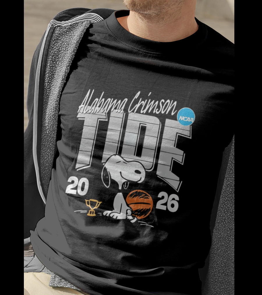 Alabama Crimson Tide Snoopy NCAA Basketball March Madness 2026 T-Shirt