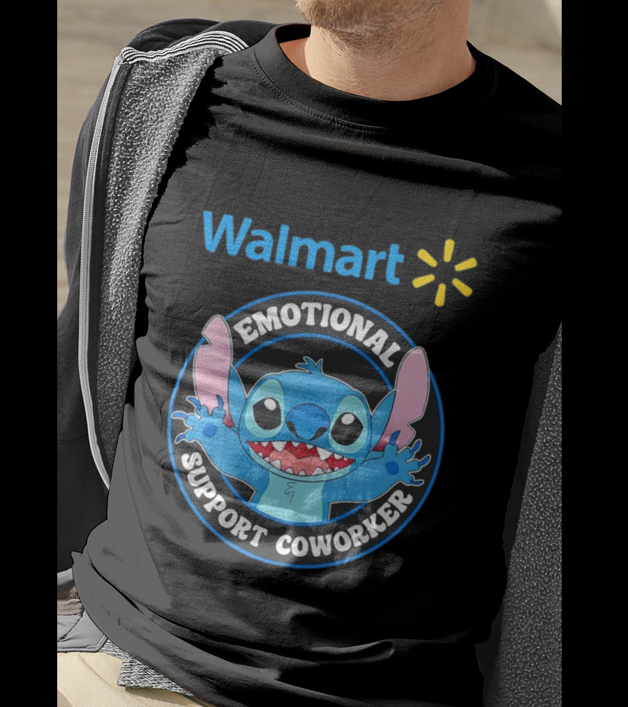 Walmart Stitch Emotional Support Coworker T-Shirt