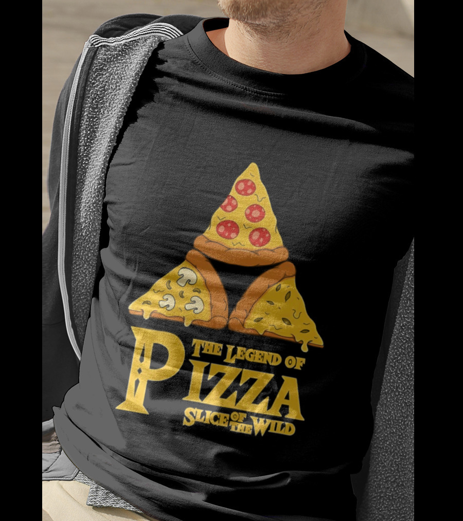 The Legend Of Pizza Slice Of The Wind Funny Gaming Parody Pizza Slices Adventure Mocking Iconic Gaming T-Shirt