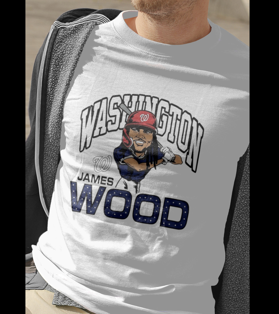 Washington Nationals James Wood MLB Baseball Caricature T-Shirt