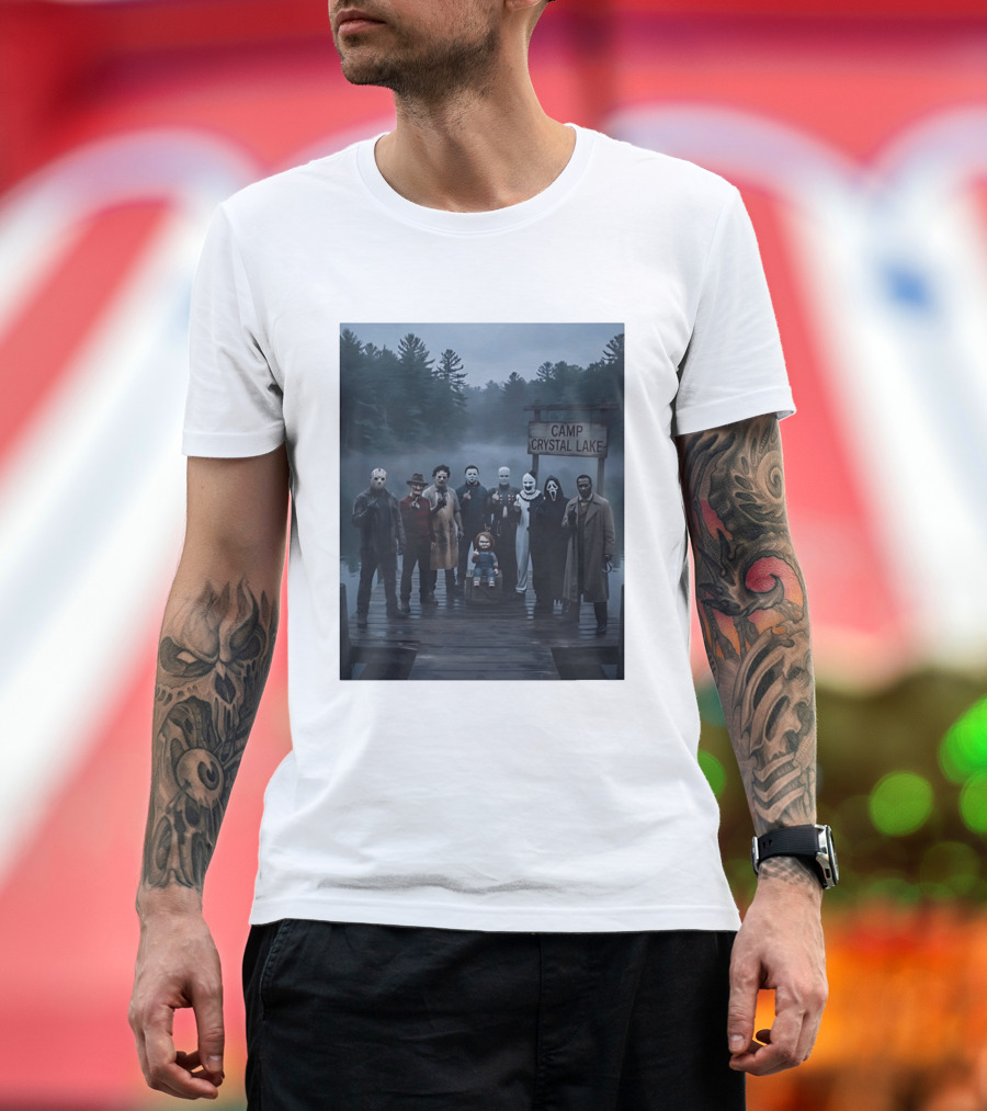 Chucky Horror Camp Crystal Lake Jason Freddy Michael Myers Scream T-Shirt