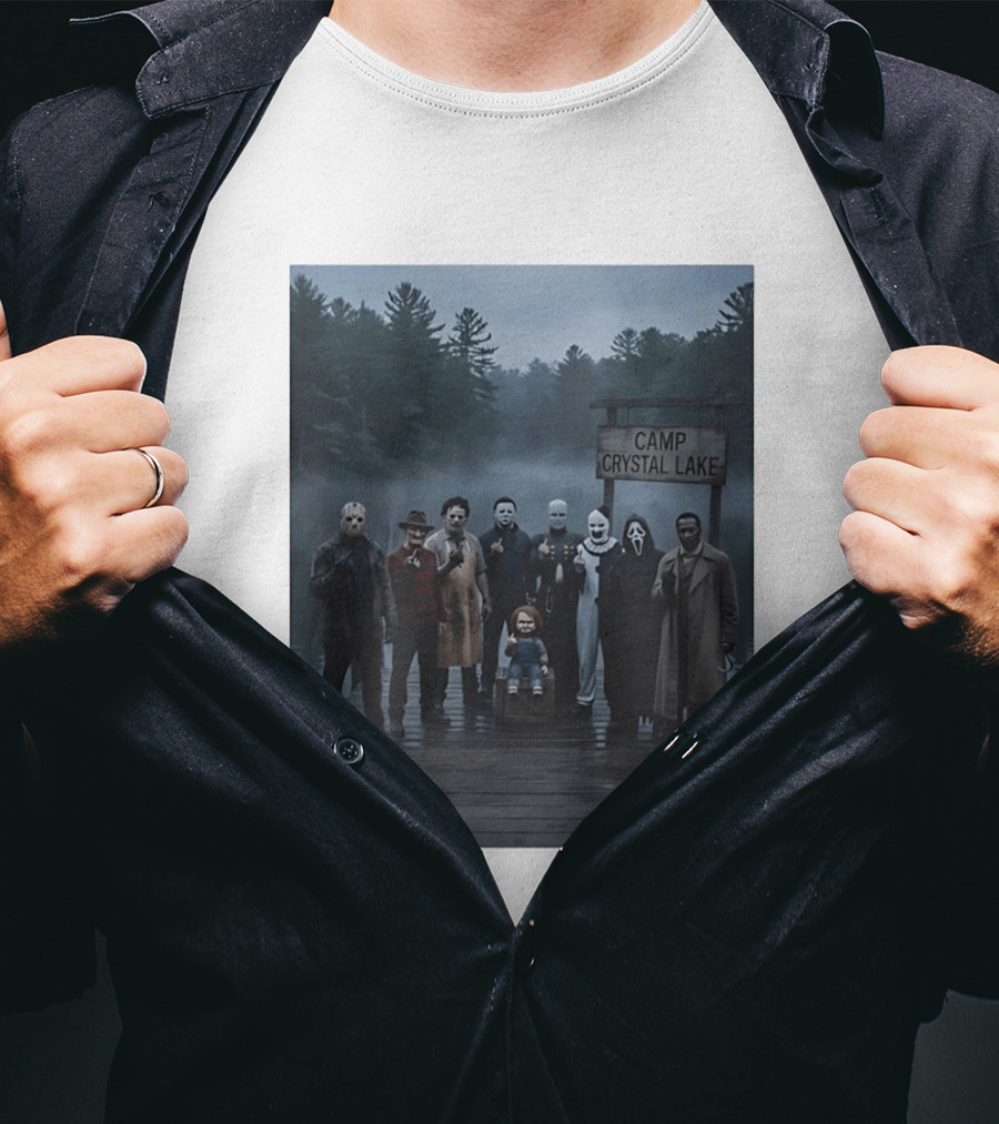Chucky Horror Camp Crystal Lake Jason Freddy Michael Myers Scream T-Shirt