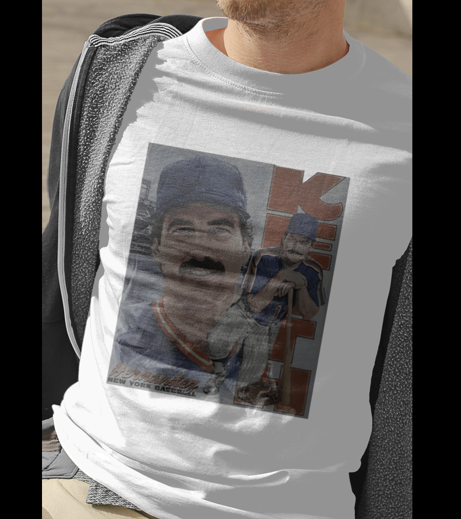 Keith Hernandez New York Baseball Mets Player Portrait With Bat T-Shirt