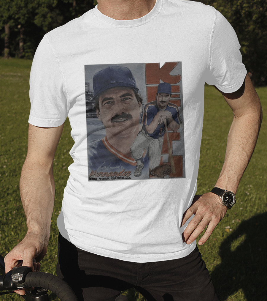 Keith Hernandez New York Baseball Mets Player Portrait With Bat T-Shirt