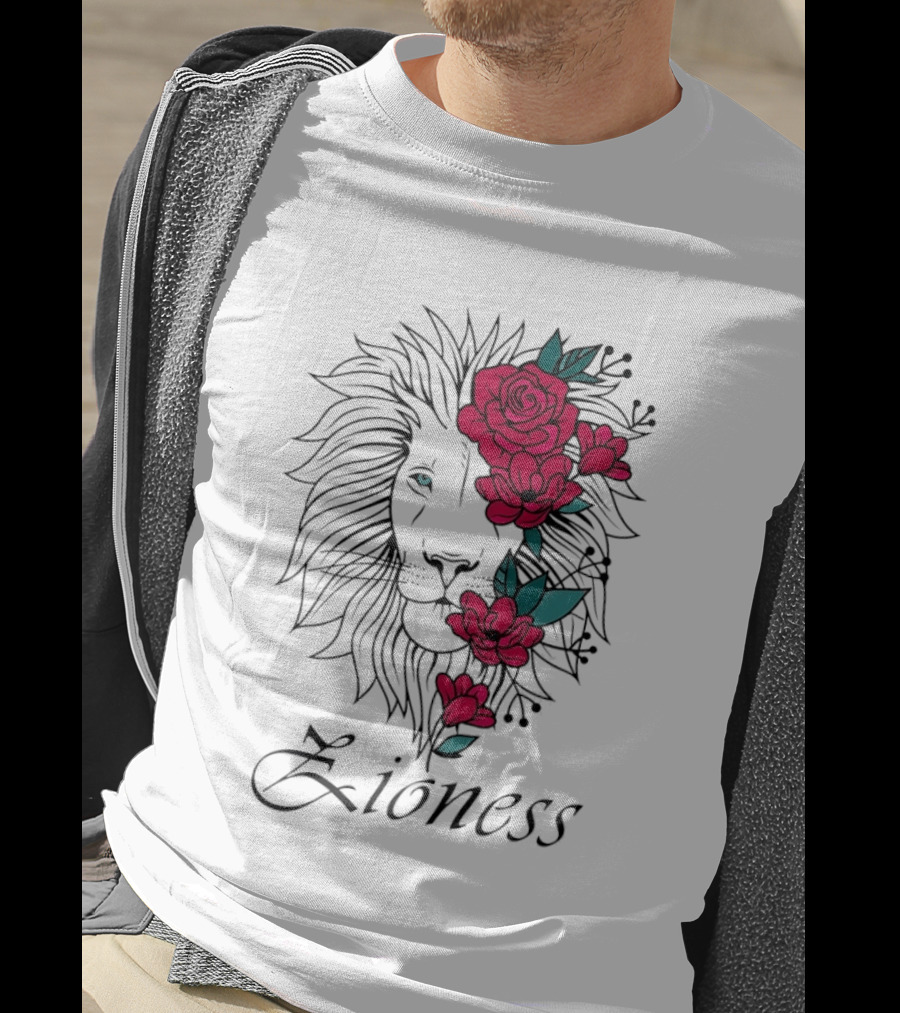 Lion Head Rose Lioness Zioness T-Shirt