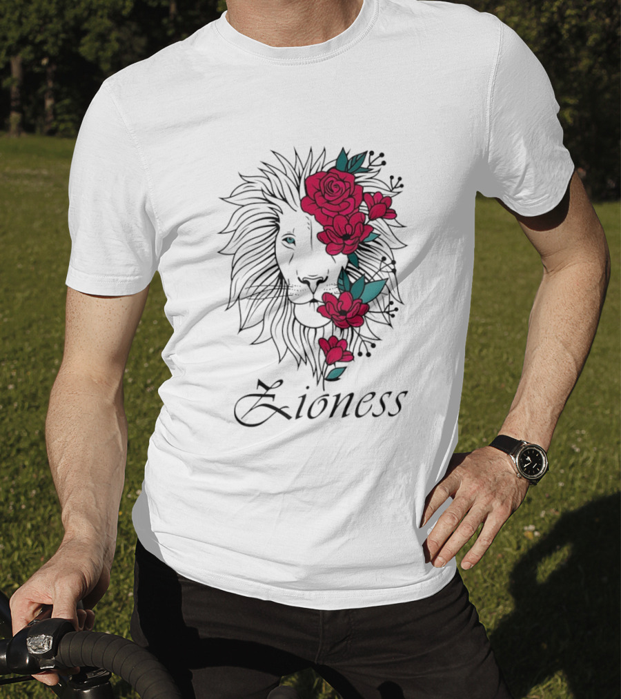 Lion Head Rose Lioness Zioness T-Shirt
