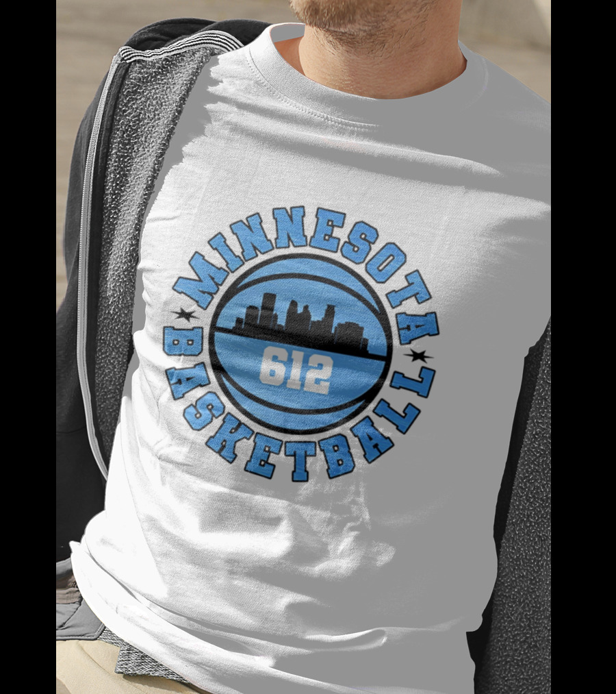 Minnesota Basketball 612 City Skyline T-Shirt