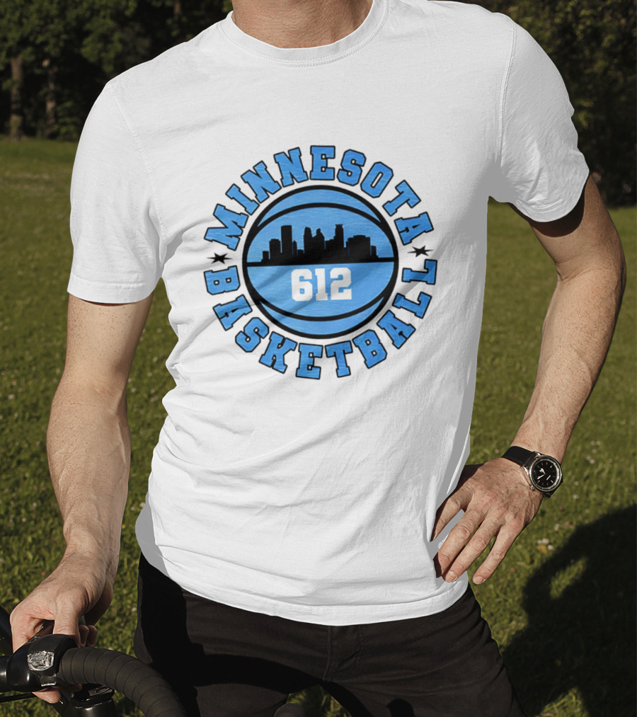 Minnesota Basketball 612 City Skyline T-Shirt