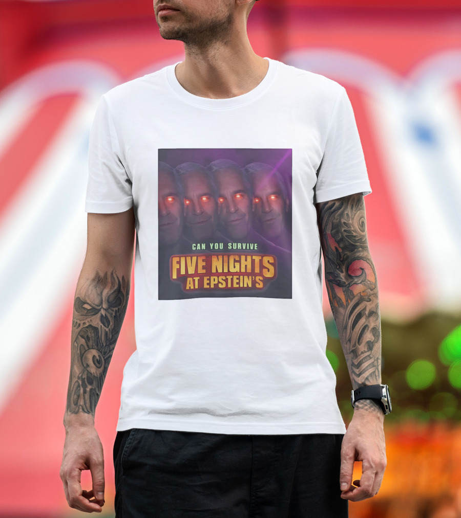 Five Nights At Epstein's Can You Survive Imagery With Glowing Eyes T-Shirt