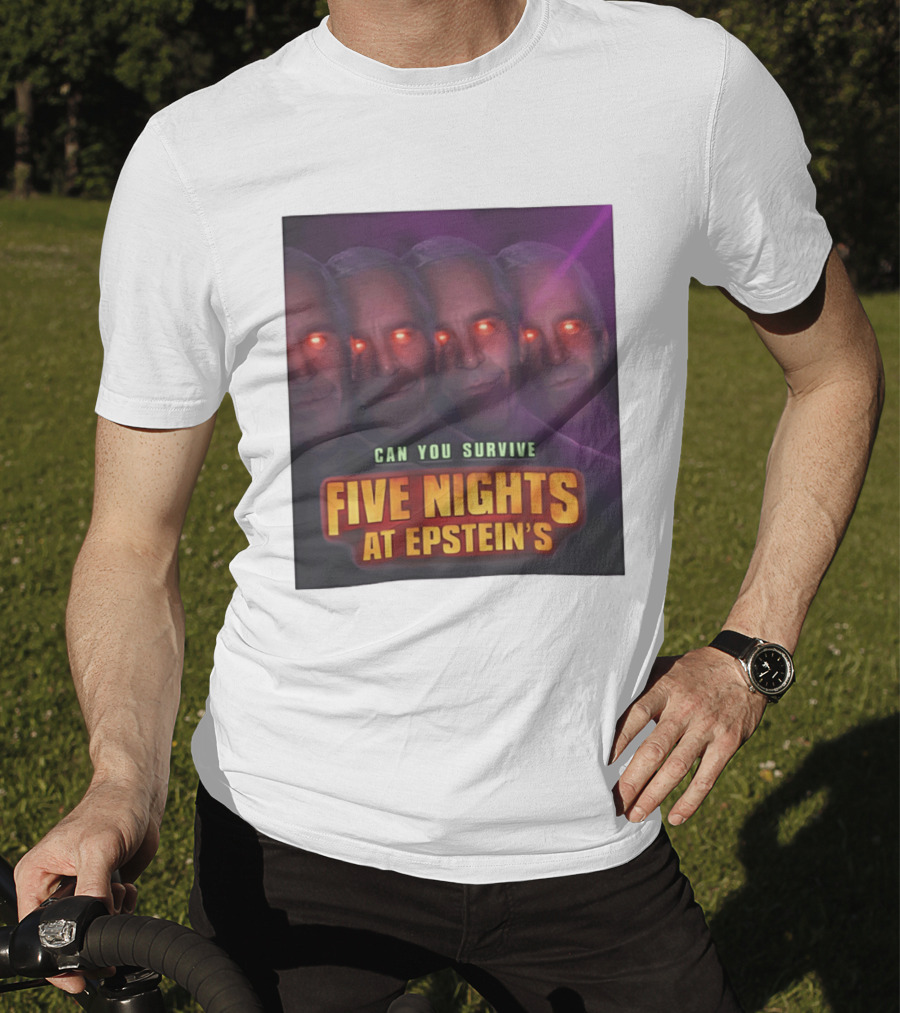 Five Nights At Epstein's Can You Survive Imagery With Glowing Eyes T-Shirt