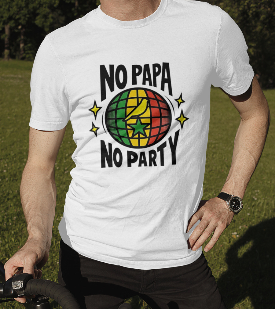 No Papa No Party Bird Star Globe Jamaican T-Shirt