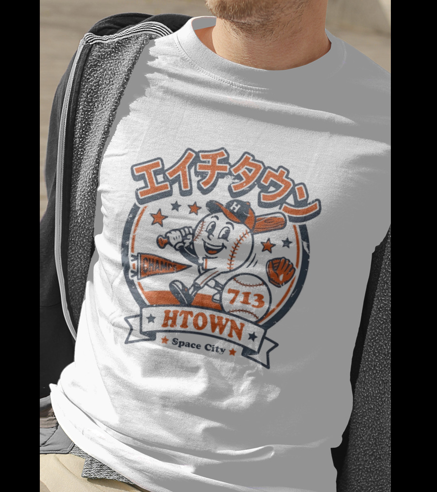 HTOWN 713 Champs Space City Baseball T-Shirt