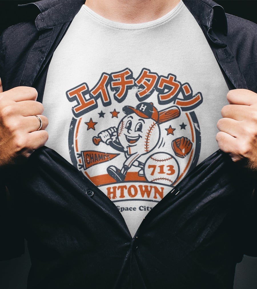 HTOWN 713 Champs Space City Baseball T-Shirt