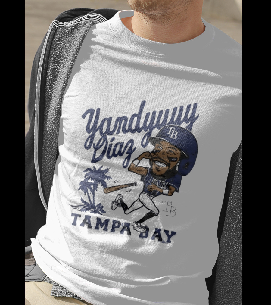 Yandy Diaz Tampa Bay Rays Yandyuuuu MLB Baseball Caricature T-Shirt