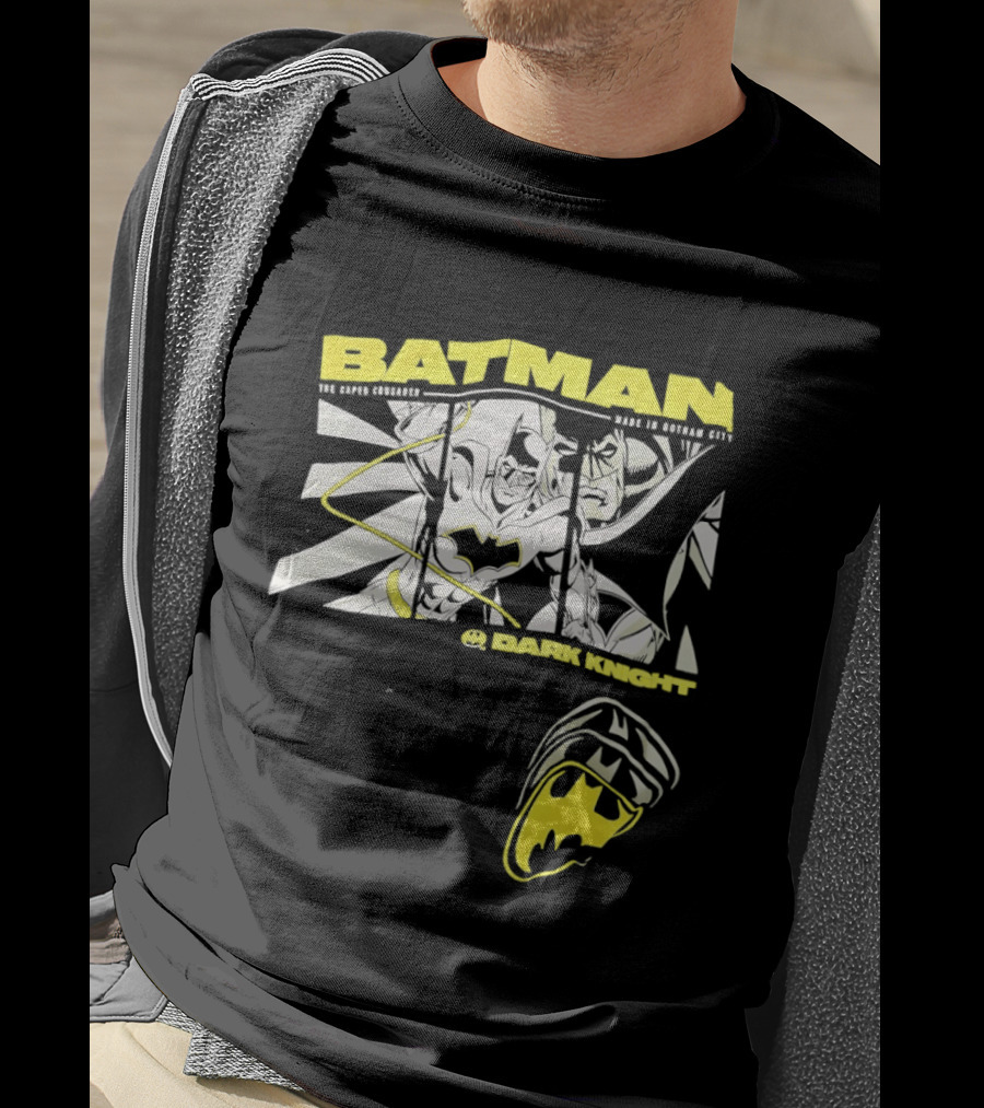 Batman Dark Knight Yellow Caped Crusader Montage T-Shirt