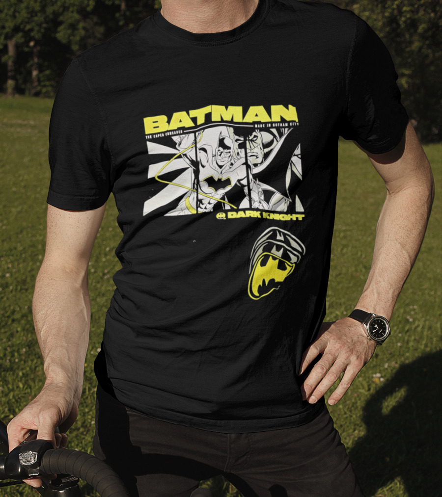 Batman Dark Knight Yellow Caped Crusader Montage T-Shirt
