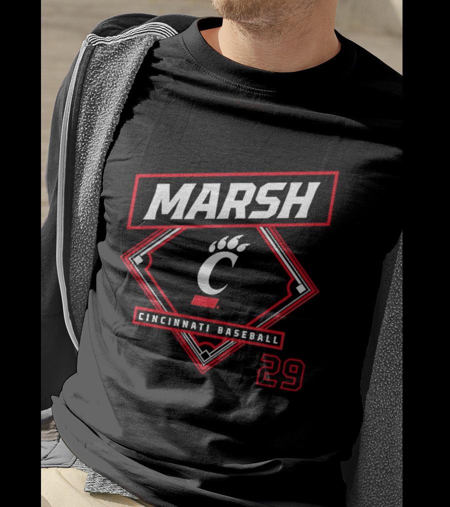 Marsh 29 Cincinnati Baseball Bearcats C Logo 2026 T-Shirt