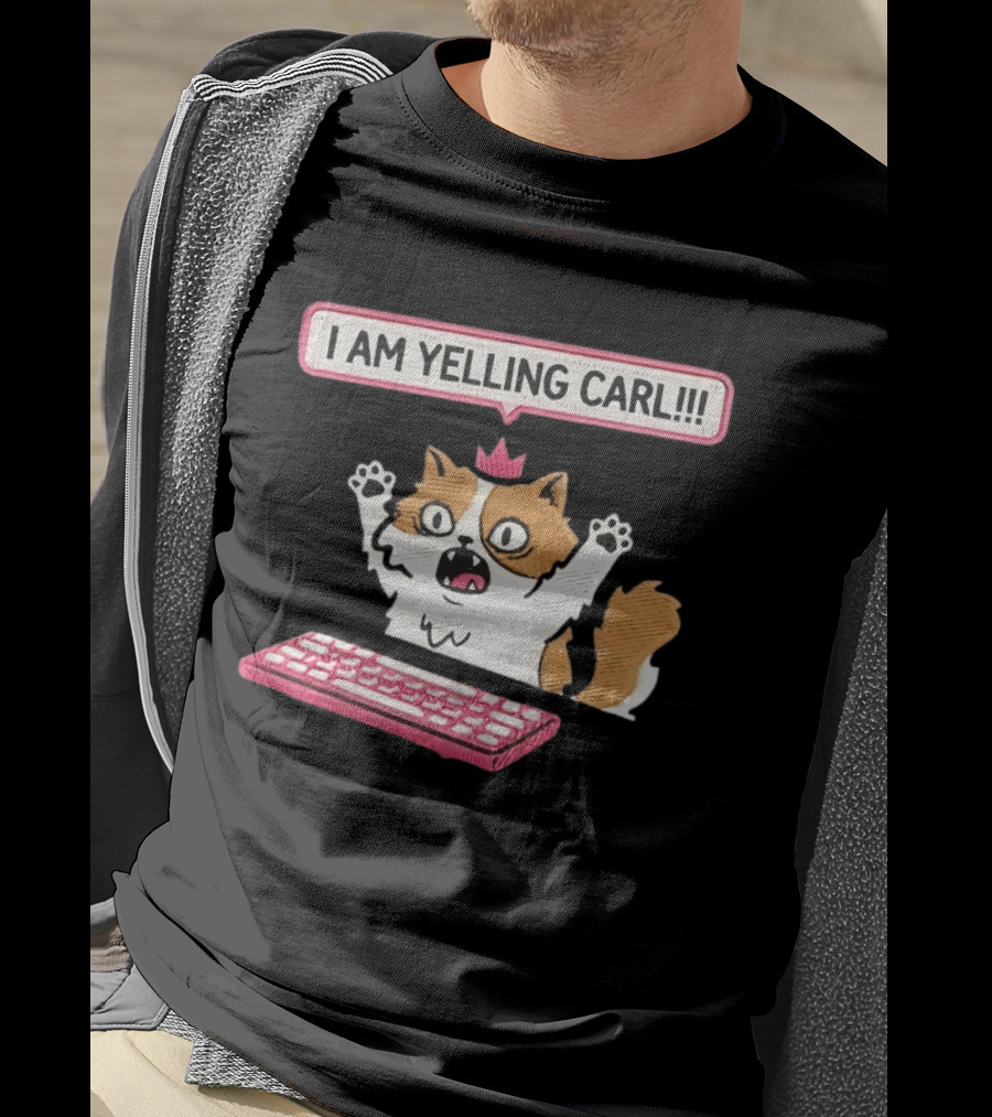 Cat Princess Donut I Am Yelling Carl Keyboard T-Shirt
