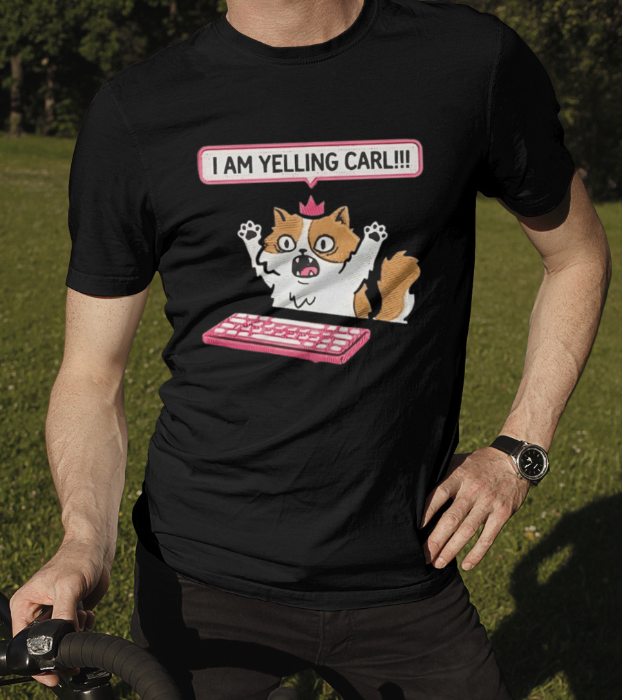 Cat Princess Donut I Am Yelling Carl Keyboard T-Shirt
