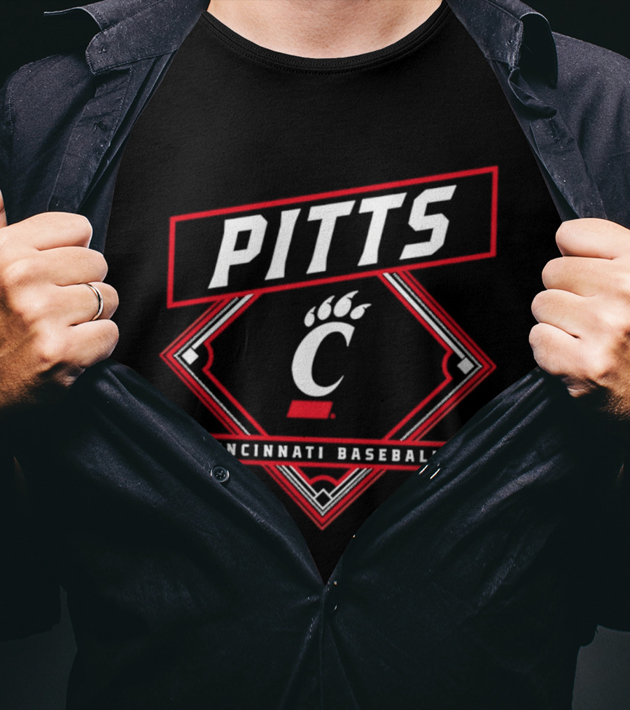 Pitts Cincinnati Baseball 42 Bearcats 2026 T-Shirt