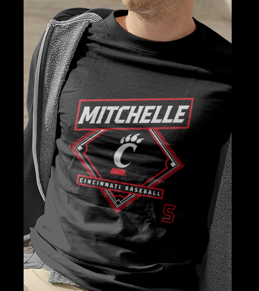 Mitchelle Cincinnati Bearcats Baseball C Logo 2026 T-Shirt