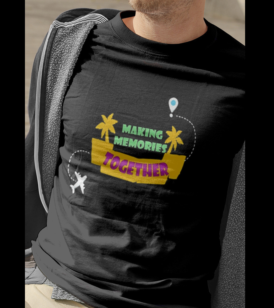 Making Memories Together Tropical Adventure With Plane And Palm Trees T-Shirt