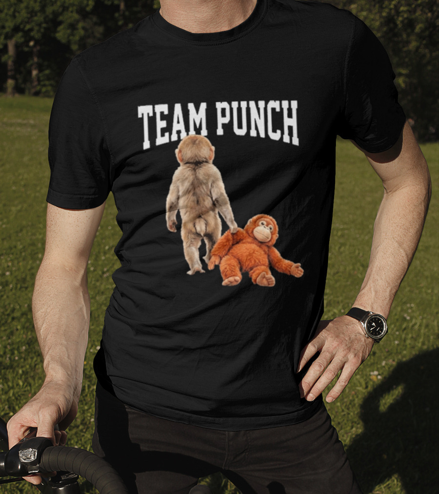 Team Punch Viral Monkey Stuffed Toy Fun T-Shirt