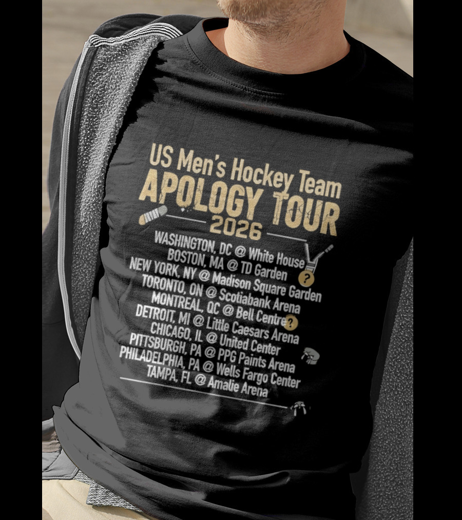 US Men's Hockey Team Apology Tour 2026 Washington DC To Tampa FL T-Shirt