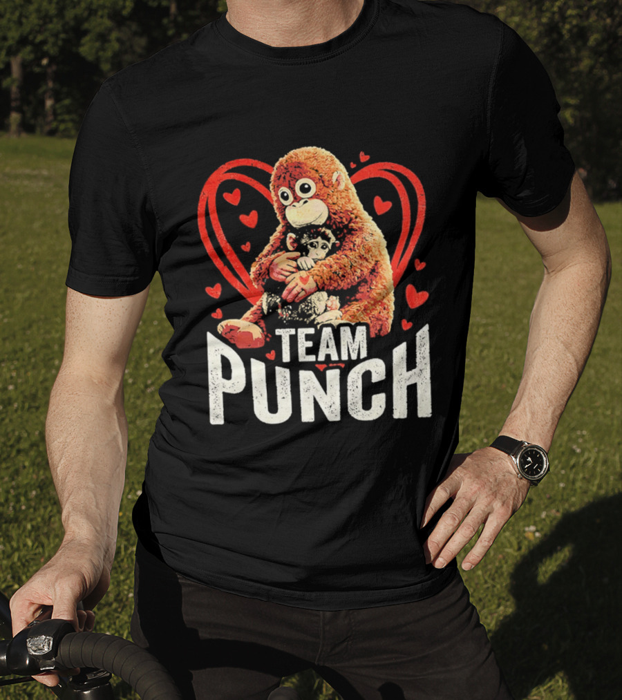 Team Punch Monkey Heart Loving Hug T-Shirt