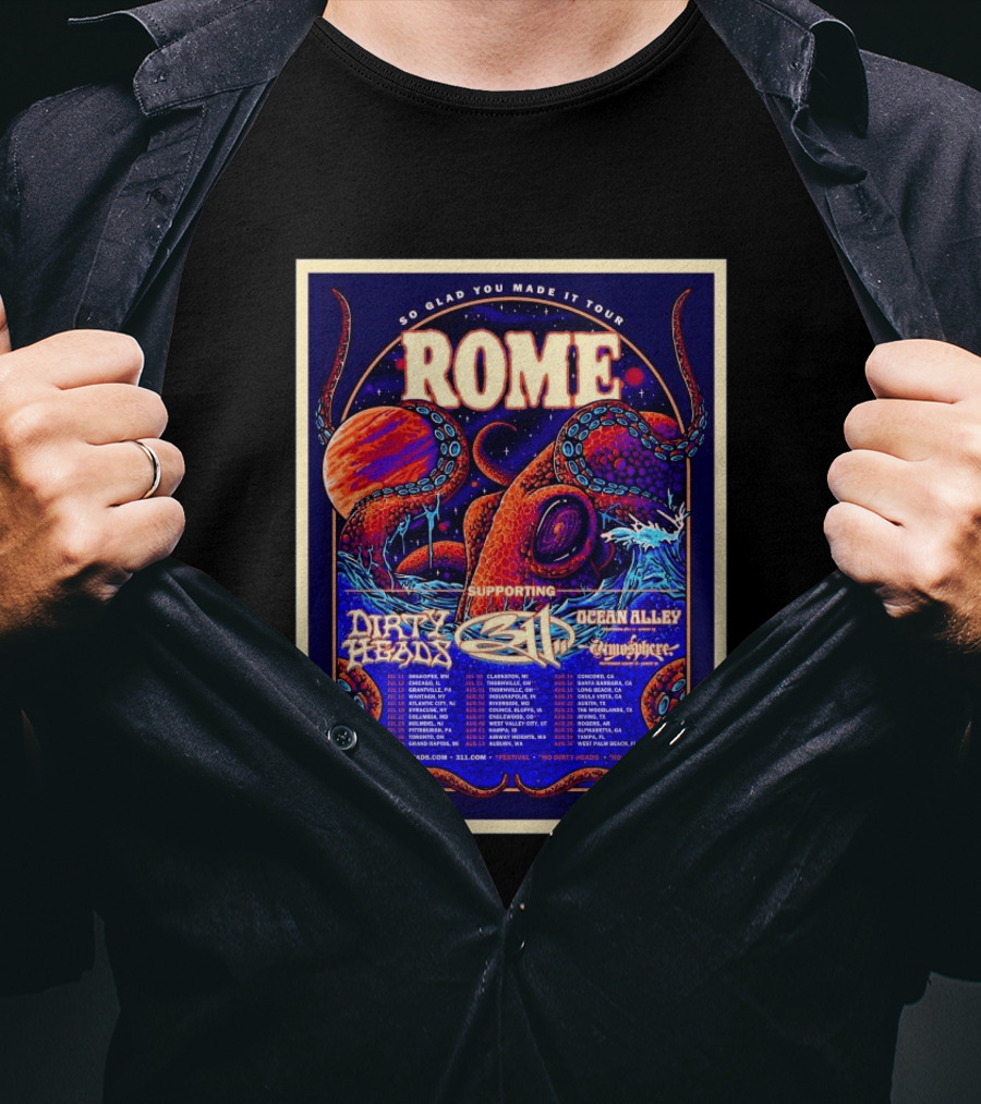So Glad You Made It Tour 2026 Rome 311 Dirty Heads Ocean Alley Tour Clarkston MI T-Shirt