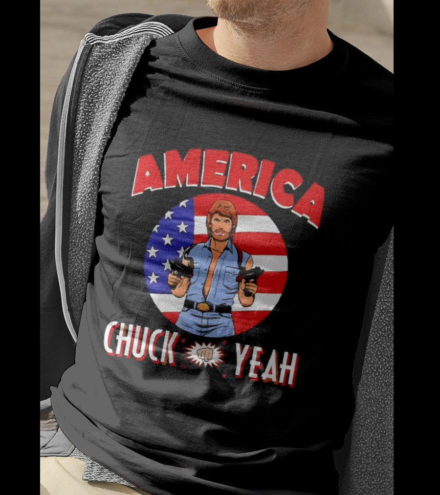 America Chuck Yeah Chuck Norris USA Flag T-Shirt
