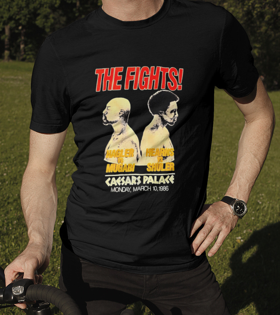 The Fights Hagler Vs Abi Hearns Vs Shuler Caesars Palace 1986 T-Shirt