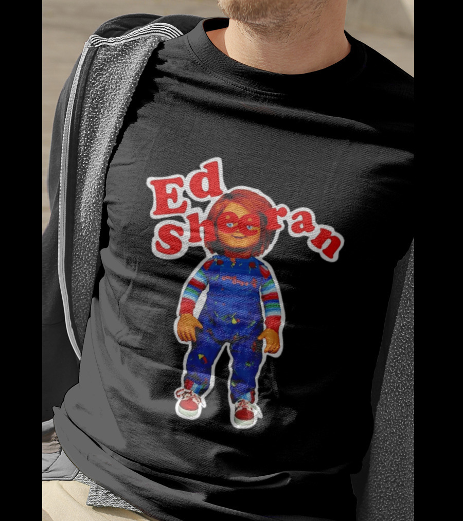 Ed Sheeran Chucky Doll Red Hair Suspender Outfit T-Shirt