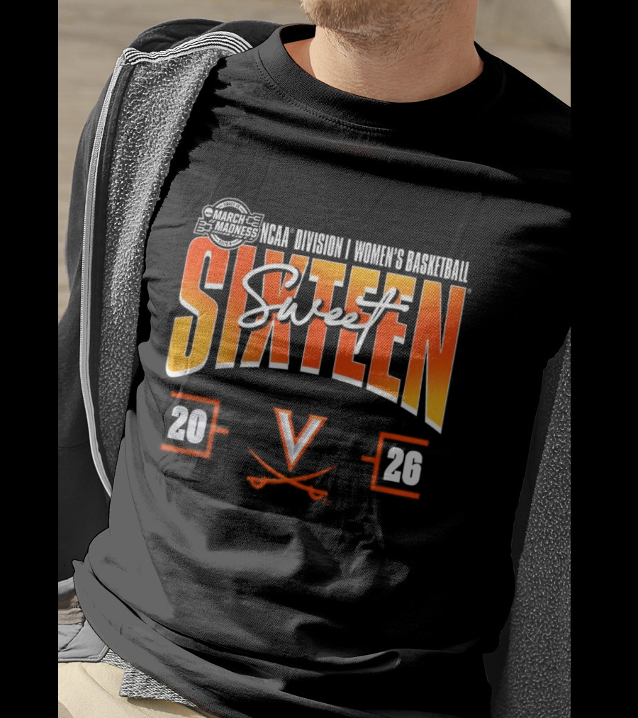 2026 NCAA Women's Basketball Sweet Sixteen Virginia Cavaliers Tournament T-Shirt
