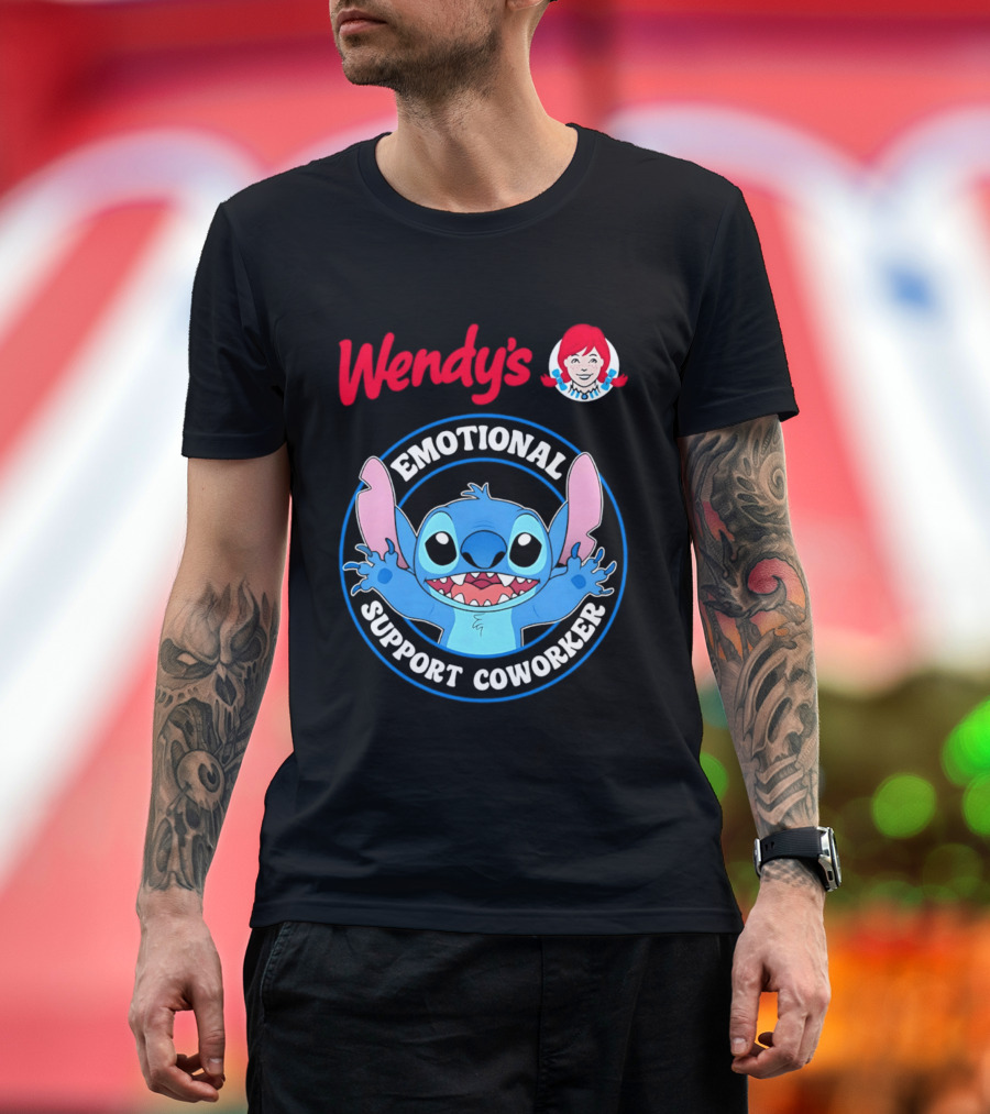 Wendy's Emotional Support Coworker Stitch Bluey T-Shirt