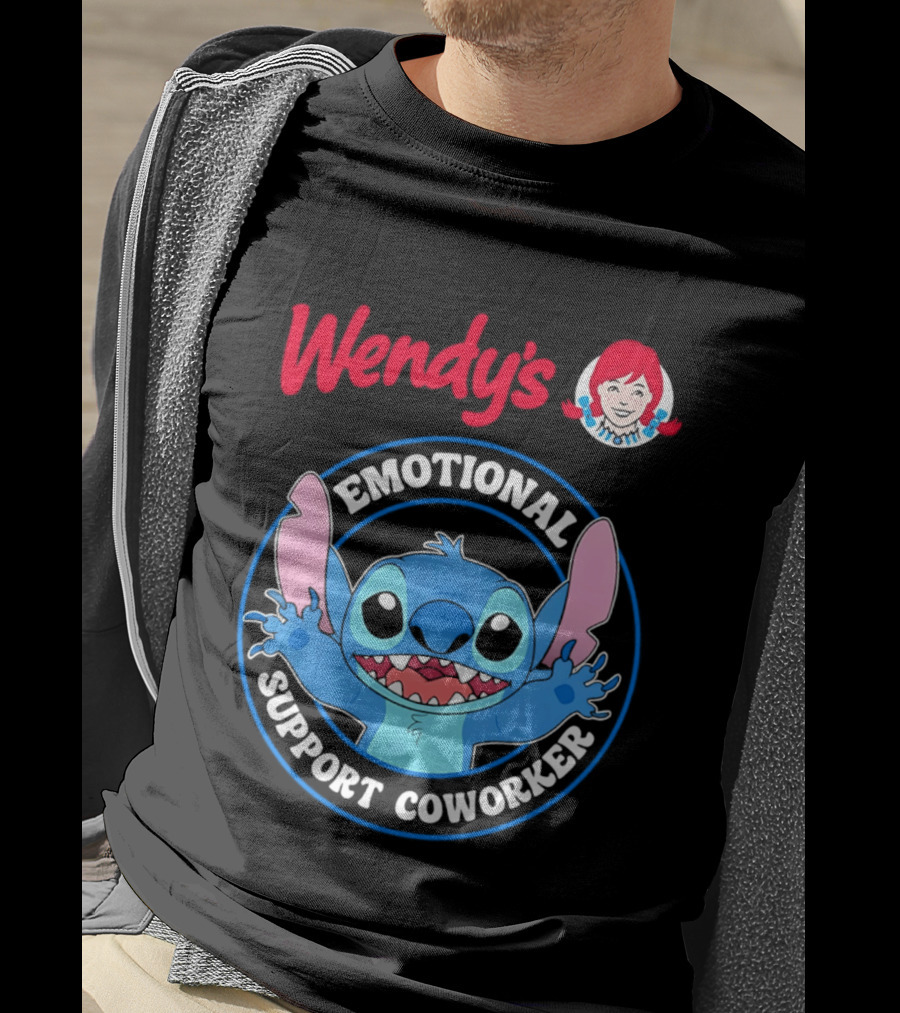 Wendy's Emotional Support Coworker Stitch Bluey T-Shirt