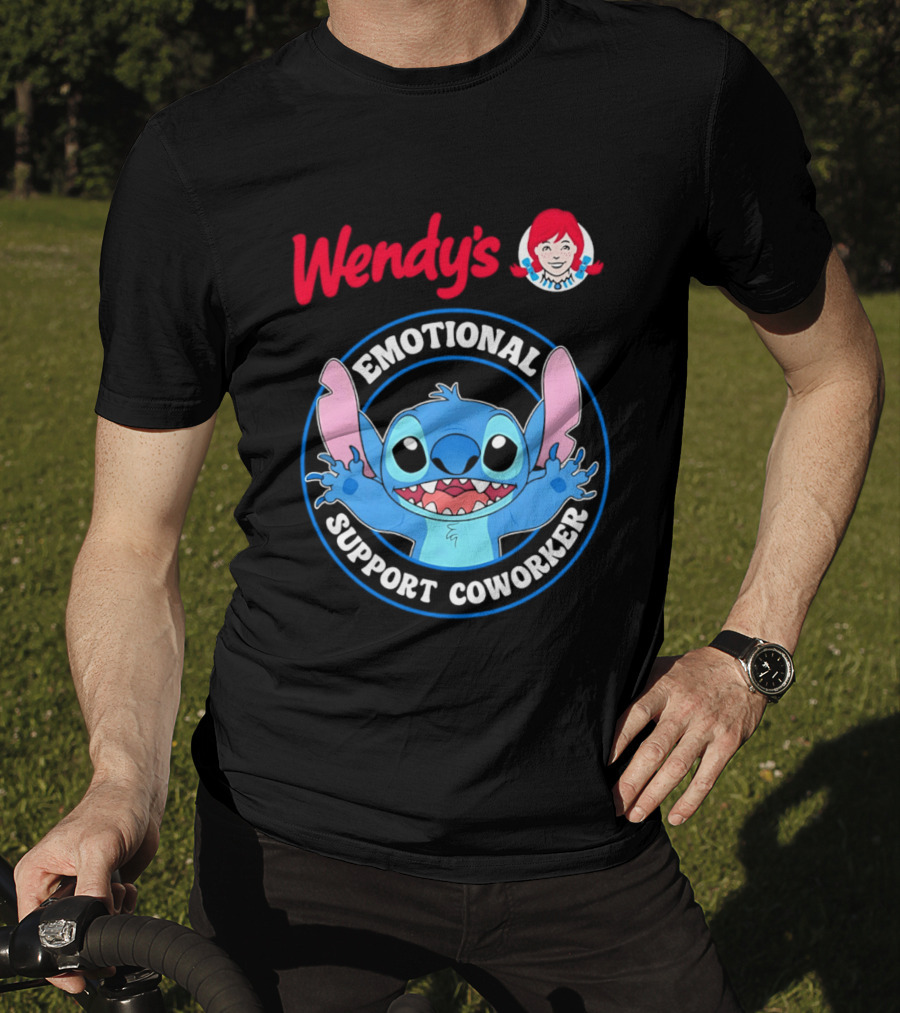 Wendy's Emotional Support Coworker Stitch Bluey T-Shirt
