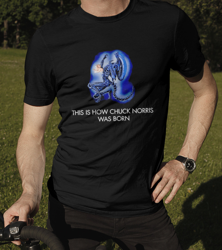 Xenomorph This Is How Chuck Norris Was Born T-Shirt