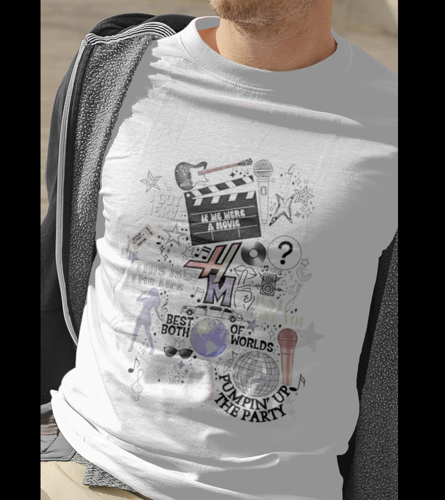 Hannah Montana Best Of Both Worlds 2026 Y2K Retro Music Theme Microphone Disco Stars T-Shirt