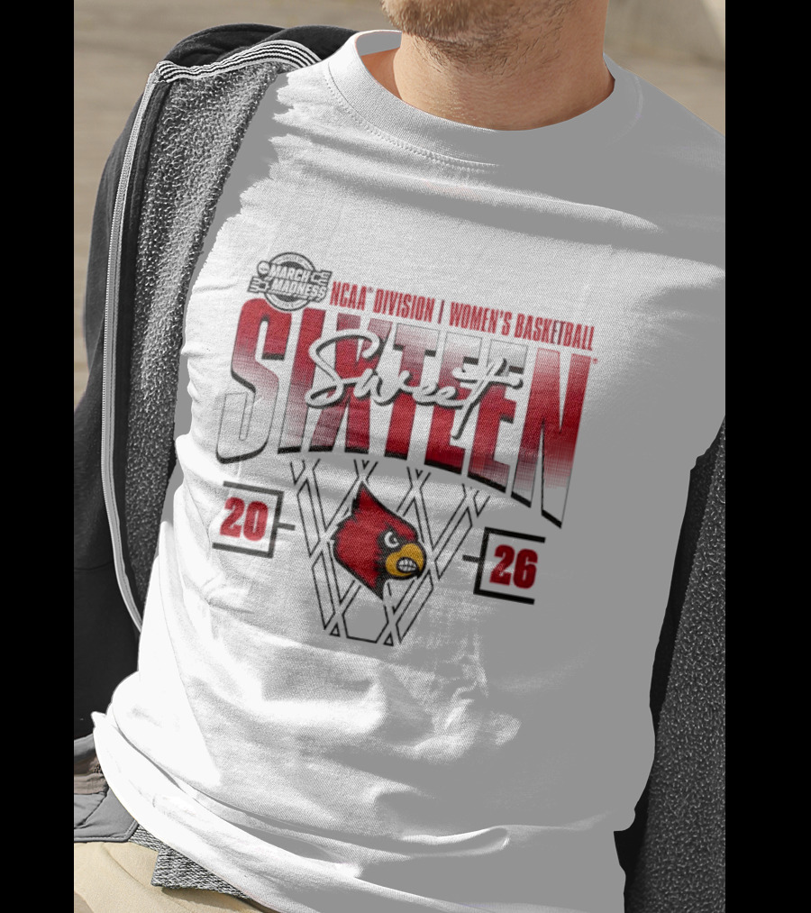 March Madness 2026 NCAA Sweet Sixteen Louisville Cardinals Women's Basketball Tournament T-Shirt