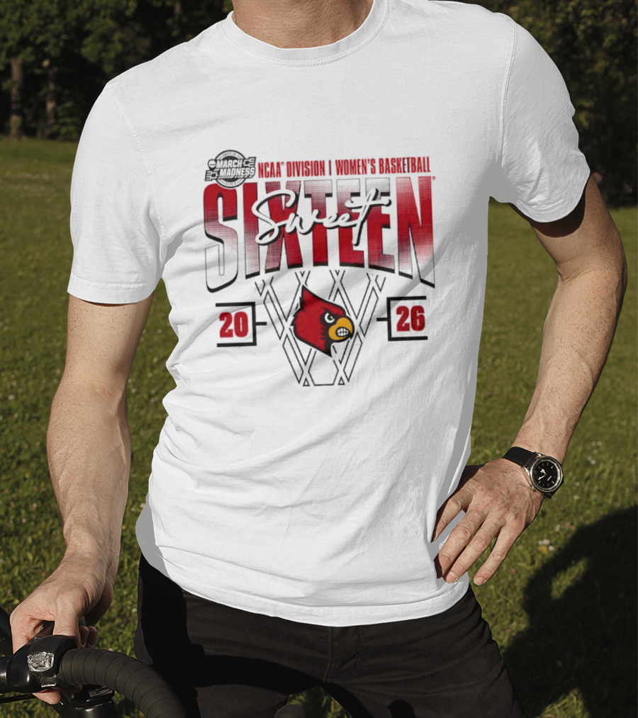 March Madness 2026 NCAA Sweet Sixteen Louisville Cardinals Women's Basketball Tournament T-Shirt