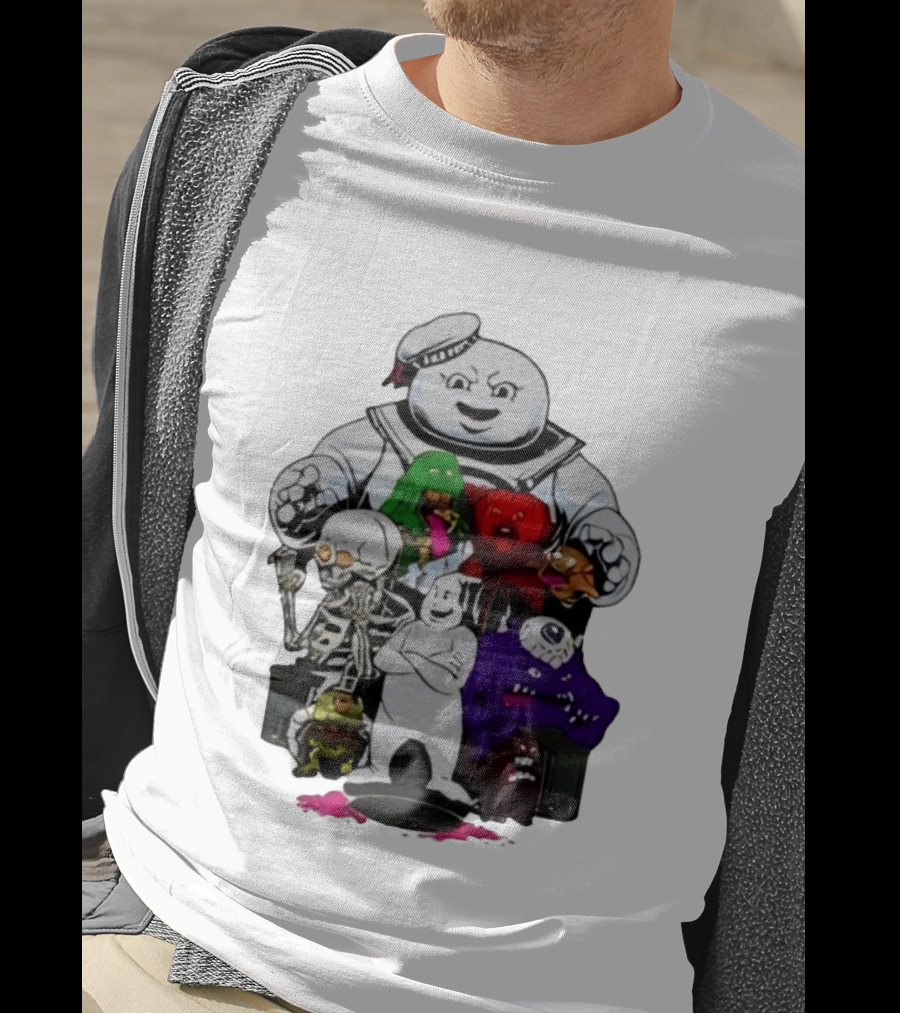 Stay Puft Marshmallow Man Ghostbusters Monster Group Characters T-Shirt