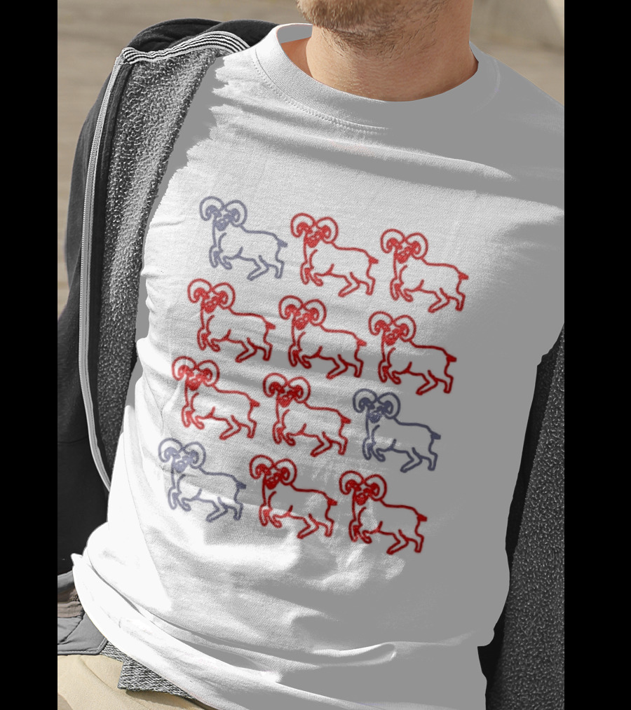 Ram Zodiac Aries Red Blue T-Shirt
